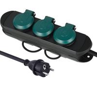 Electraline 62572: Regleta de enchufes profesional para exteriores, con 3 enchufes Schuko