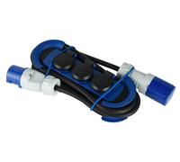 Electraline 62574: Regleta/extensión de enchufes profesional para exteriores, con enchufes CEE, enchufes CEE y 3 enchufes Schuko, cable de goma H07RN-F 3G2.5 de 3 metros, ideal para camping