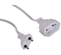 Electraline 900009CBB Cable alargador con Toma y Enchufe Europea Blanco, 3 MT
