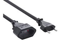 Electraline 900010CBB - Cable alargador con Toma y Enchufe Europea (2 x 1 mm², 10 A) Color Negro