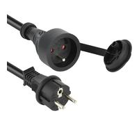 Electraline Electraline 200122 - Prolongador eléctrico IP44 profesional impermeable (sección 3G1,5 mm², PVC, 10 m), color negro