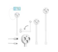 Electrical Outlet Extender, Adjustable Upgrade Power Socket Expander, Extends 23"-36", Features USB-A, USB-C, and 3 Ac Outlets,Rotates 180°, Use Couches, Desks, Nightstands(Rotundity)