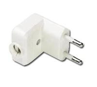 Electricidad clavija bipolar acodada blanca blister 11006-50529