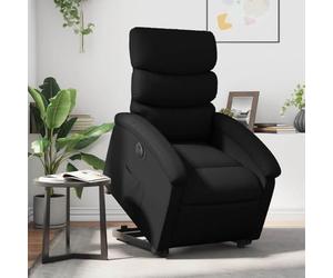 Eléctrico elevable reclinable para mayores con mando Negro 70x92x99 5 cm | Sillón reclinable y elevable eléctrico de piel sintética negra para ancianos con masaje mando a distancia, sofá relax de
