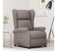 Eléctrico reclinable 3 posiciones control manual Gris Topo 73x95x103 cm | Sillón orejero reclinable eléctrico tela taupe con masaje y calefacción, butaca relax de cuero para sala de estar, innovadora