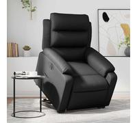 Eléctrico reclinable elevable para personas mayores con mando negro 75 x 92 | Sillón reclinable y elevable eléctrico cuero sintético negro con masaje y mando para ancianos sala estar