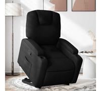 Eléctrico reclinable elevable para personas mayores Negro 74x88x97 cm | Sillón reclinable elevable eléctrico para personas mayores con masaje y portavasos, butaca relax de tela negra con mando,