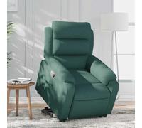 Eléctrico reclinable para ancianos manual verde 75 x 92 5 x 100 cm | Sillón reclinable elevable eléctrico para personas mayores con masaje y reposapiés, tela verde oscuro, 135° reclinación,