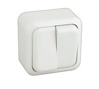 Electro Dh Doble Interruptor Superficie Blanco 10A/250V