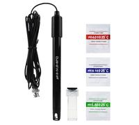 Electrodo de pH con sonda intercambiable - Cable de 300 cm, rango de medición de 0 - 14 pH, alta precisión, conector BNC y polvo de calibración - Ideal para medidores de pH, laboratorios, hidroponía