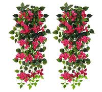 Elecxlink Flores Artificiales Colgantes de buganvilla, Tela de plástico sintético Resistente a los Rayos UV para Interiores y Exteriores, jardín, Porche, Alero, Boda, decoración de Pared