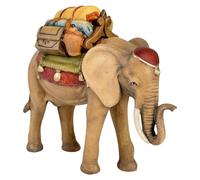 Elefante de madera con silla de montar, ideal para belén navideño, 7 cm