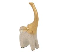 Elefante decoración de cerámica dorado 10x6,5x22