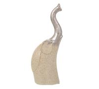 Elefante decoración de cerámica plata 11,5x7x28