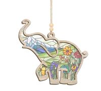 Elefante decorativo, diseño de elefante, para ventana con tarjeta de felicitación, bonito recuerdo para mujeres, árbol de ventana, decoración navideña para pared interior y fiesta