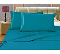Elegancia y Confort 1500 Hilos Egipcio Calidad Juego de Cama Hoja Juegos con Profundo Bolsillos, Reina, Turqouise