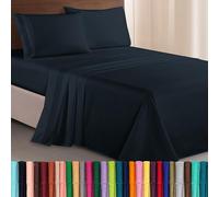 Elegancia y Confort 1500 Hilos Egipcio Calidad Juego de Cama Hoja Juegos, de Profundidad Bolsillos - Lujo Antiarrugas & Resistente a la decoloración, King, Color Negro