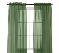 Elegancia y Confort 2 Piezas Panel de Pura con 2 Pulgadas de Rod Bolsillo - Ventana Cortinas 152,4 cm, Anchura x 84-Inch Longitud - Cazador Verde