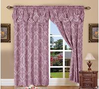 Elegancia y Confort Jacquard Penelopie Aspecto Cortina Panel Set, Morado, 54x84 Inches