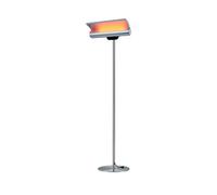 MPC – Calefactor de pie Estepona 2000 W gris, curva reflectante ajustable, mando a distancia, IP65