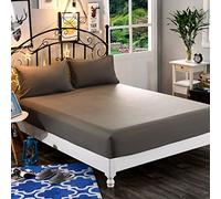 Elegant Comfort 1500 - Sábana Bajera de 1 Pieza de Calidad hotelera, Microfibra Suave de Calidad, Bolsillo Profundo de hasta 16 Pulgadas, Resistente a Arrugas y decoloración, tamaño Queen, Color Gris