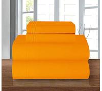 Elegant Comfort Coziest - Juego de Ropa de Cama, sábana Bajera elástica en Todo el Contorno, Bolsillo Profundo de hasta 40.6 cm, Microfibra, Naranja élite, tamaño matrimonial