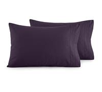 Elegant Comfort - Funda de Almohada ultrasuave, 1500 Hilos de Calidad egipcia, Doble Cepillado, 2 Fundas de Almohada de Microfibra, Calidad hotelera Resistente a Las Arrugas, estándar/Queen, Morado