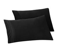 Elegant Comfort Fundas de Almohada sólidas de 1500 Hilos, Calidad egipcia, fácil Cuidado, Tejido Suave, Resistente a Las Arrugas y a Las Manchas, fácil de Poner, Juego de 2 Piezas, Funda de Almohada