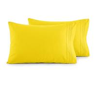 Elegant Comfort Juego de Funda de Almohada ultrasuave de Lujo de 2 Piezas, 1500 Hilos, Microfibra de Calidad egipcia, Doble Cepillado, Resistente a Las Arrugas, tamaño King, Color Amarillo
