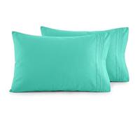 Elegant Comfort Juego de Funda de Almohada ultrasuave de Lujo de 2 Piezas, Microfibra de Calidad de Hotel 1500 de Doble Cepillado, Resistente a Las Arrugas, tamaño King, Verde Azulado paraíso