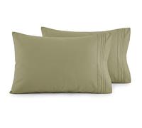 Elegant Comfort Juego de Fundas de Almohada ultrasuaves de Lujo de 2 Piezas, Microfibra Hotel, Doble Cepillado, Resistente a Las Arrugas, tamaño King, Salvia/Verde