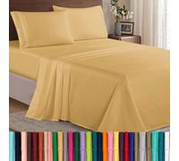 Elegant Comfort Juego de sábanas de Lujo Suave de 1500 Hilos, Calidad egipcia, 3 Piezas, Resistente a Las Arrugas y a la decoloración, Bolsillo Profundo, Microfibra, Camello-Oro, Matrimonio