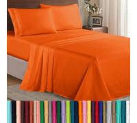 Elegant Comfort Juego de sábanas de Lujo Suave de 1500 Hilos, Calidad egipcia, 3 Piezas, Resistente a Las Arrugas y a la decoloración, Bolsillo Profundo, Microfibra, Naranja Elite, Twin/Twin XL