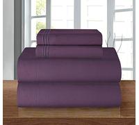 Elegant Comfort Juego de sábanas de Lujo Suave de 1500 Hilos, Calidad egipcia, 3 Piezas, Resistente a Las Arrugas y a la decoloración, Bolsillo Profundo, Microfibra, Berenjena-Morado, Plein