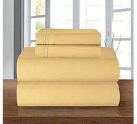 Elegant Comfort Juego de sábanas de Lujo Suave de 1500 Hilos, Calidad egipcia, 3 Piezas, Resistente a Las Arrugas y a la decoloración, Bolsillo Profundo, Microfibra, Camello-Oro, Matrimonio Doble