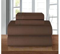Elegant Comfort Juego de sábanas de Lujo Suave de 1500 Hilos, Calidad egipcia, 3 Piezas, Resistente a Las Arrugas y a la decoloración, Bolsillo Profundo, Microfibra, marrón Oscuro, Matrimonio Doble