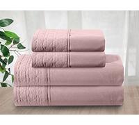Elegant Comfort - Juego de sábanas Suave y Acogedor, 4 Piezas, 1500 Hilos, Calidad egipcia, Resistente a Las Arrugas, diseño Acolchado en sábana encimera y Fundas de Almohada, Queen, Rosa Polvoriento
