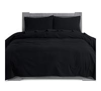 Elegant Comfort Juego de sábanas Suaves de Franela 100% algodón Turco, 4 Piezas, Ultra Suaves, acogedoras, cálidas y Antibolitas, tamaño matrimonial, Color Negro
