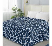 Elegant Comfort ™ Lujosa Manta de Franela de Coral Aterciopelada Suave y Aterciopelada, de Felpa mullida, Full/Queen, Azul Marino