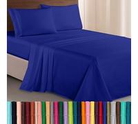 Elegant Comfort Lujoso Juego de sábanas de Microfibra 1500, de Tres líneas Bordadas, de 4 Piezas, Resistente a Las Arrugas y a la decoloración, tamaño Queen, Color Azul Rey