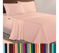 Elegant Comfort Luxurious 1500 Premium Hotel Quality Microfiber 4-Piece Sheet Set, 18-24 Inches Deep - Extra Deep Pocket Sheets - Ultra Soft 4PC Deep Pocket Sheets, King, Blush