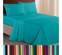 Elegant Comfort Luxurious 1500 Thread Count Egyptian Three Line Embroidered Softest Premium Hotel Quality 3-Piece Bed Sheet Set, Wrinkle and Fade Resistant, Twin XL, Turquoise