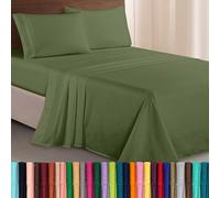 Elegant Comfort Luxurious 1500 Thread Count Egyptian Three Line Embroidered Softest Premium Hotel Quality 3-Piece Bed Sheet Set, Wrinkle and Fade Resistant, Twin XL, Sage-Green