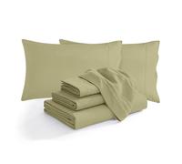 Elegant Comfort Luxurious Soft 1500 Thread Count Egyptian 6-Piece Premium Hotel Quality Wrinkle and Fade Resistant Coziest Bedding Set, Easy All Around Elastic Fitted Sheet, Deep Pocket, Full, Chocolate Brown