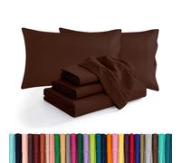 Elegant Comfort Luxurious Soft 1500 Thread Count Egyptian 6-Piece Premium Hotel Quality Wrinkle and Fade Resistant Coziest Bedding Set, Easy All Around Elastic Fitted Sheet, Deep Pocket, Full, Chocolate Brown