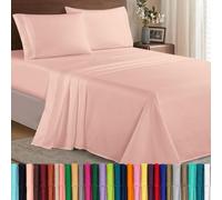 Elegant Comfort Luxury 1500 - Juego de sábanas de Microfibra hotelera, 4 Piezas, Resistente a Las Arrugas, sábana Bajera elástica en Todo el Contorno, Bolsillo Profundo de hasta 16