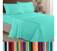 Elegant Comfort Luxury 1500 - Juego de sábanas de Microfibra hotelera, 4 Piezas, Resistente a Las Arrugas, sábana Bajera elástica en Todo el Contorno, Bolsillo Profundo de hasta 16