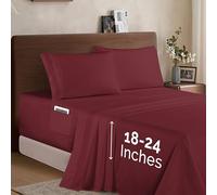 Elegant Comfort Luxury 1500 - Juego de sábanas de Microfibra hotelera, 4 Piezas, Suave, elástica de 18 a 24 Pulgadas de Profundidad, sábanas de Bolsillo extraprofundo, tamaño Queen,