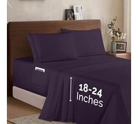 Elegant Comfort Luxury 1500 - Juego de sábanas de Microfibra hotelera, 4 Piezas, Suave, elástica de 18 a 24 Pulgadas de Profundidad, sábanas de Bolsillo extraprofundo, tamaño Queen,