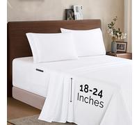 Elegant Comfort Luxury 1500 - Juego de sábanas de Microfibra hotelera, 4 Piezas, Suave, elástica de 18 a 24 Pulgadas de Profundidad, sábanas de Bolsillo extraprofundo, tamaño Queen,